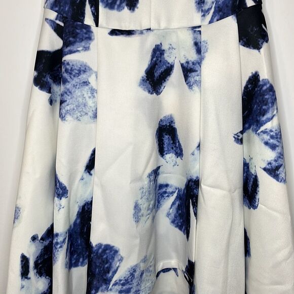 Lulu’s Seeing Chic Skater white and blue abstract floral dress Small - Picture 7 of 13